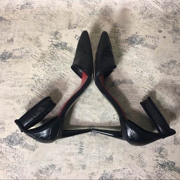 Charles Jourdan Paris Raven Ankle Strap Black Pump - Picture 6 of 15